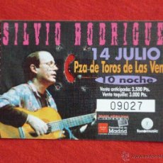 Entradas Antiguas de Conciertos: ENTRADA CONCIERTO SILVIO RODRIGUEZ- PLAZA TOROS DE LAS VENTAS (MADRID)- 14 / JULIO / 1995