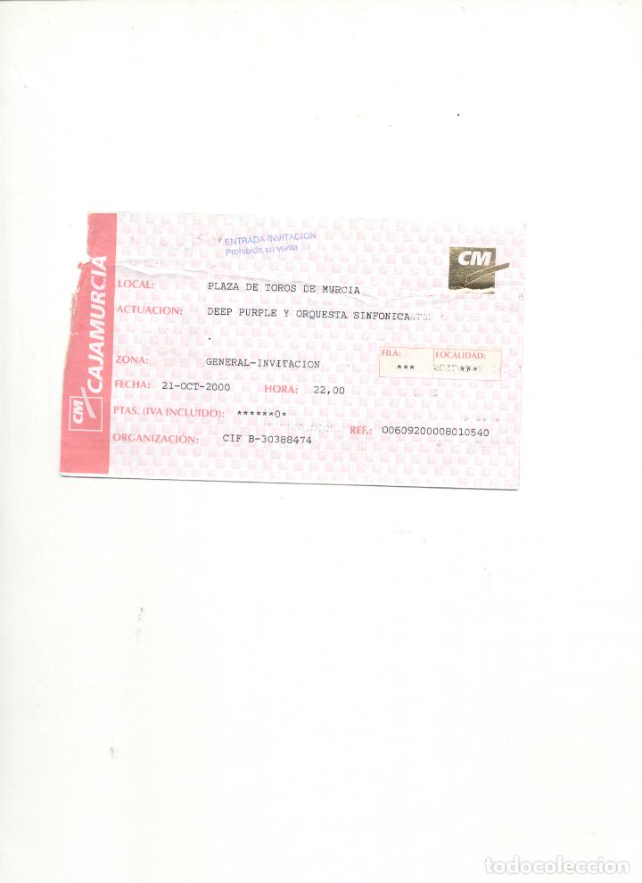 Entradas antiguas de conciertos: ENTRADA DEEP PURPLE MURCIA - Foto 1