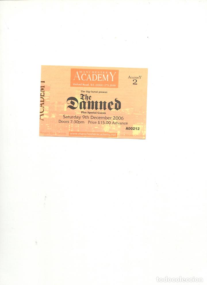 Entradas antiguas de conciertos: ENTRADA THE DAMNED MANCHESTER - Foto 1
