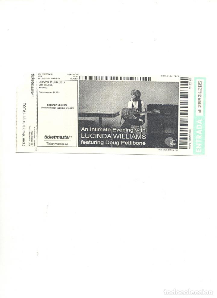 Entradas antiguas de conciertos: ENTRADA LUCINDA WILLIAMS MADRID - Foto 1