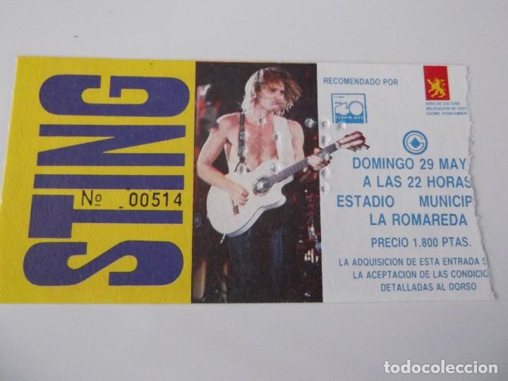 Entradas antiguas de conciertos: ENTRADA STING - Zaragoza 1988 - Foto 1