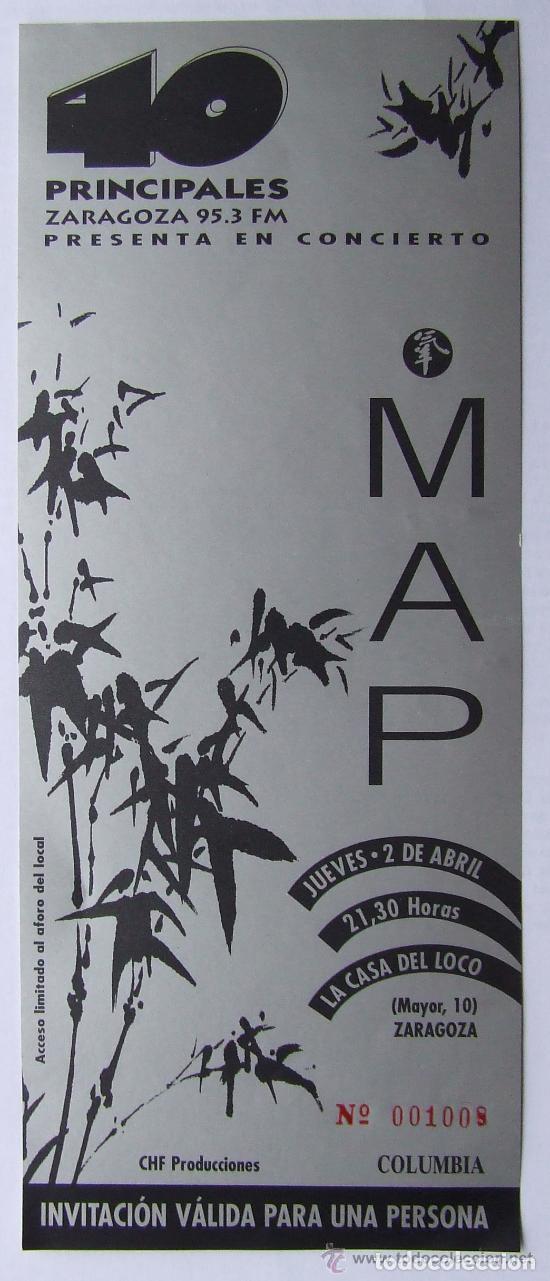 Entradas antiguas de conciertos: MAP ENTRADA DE CONCIERTO - Foto 1