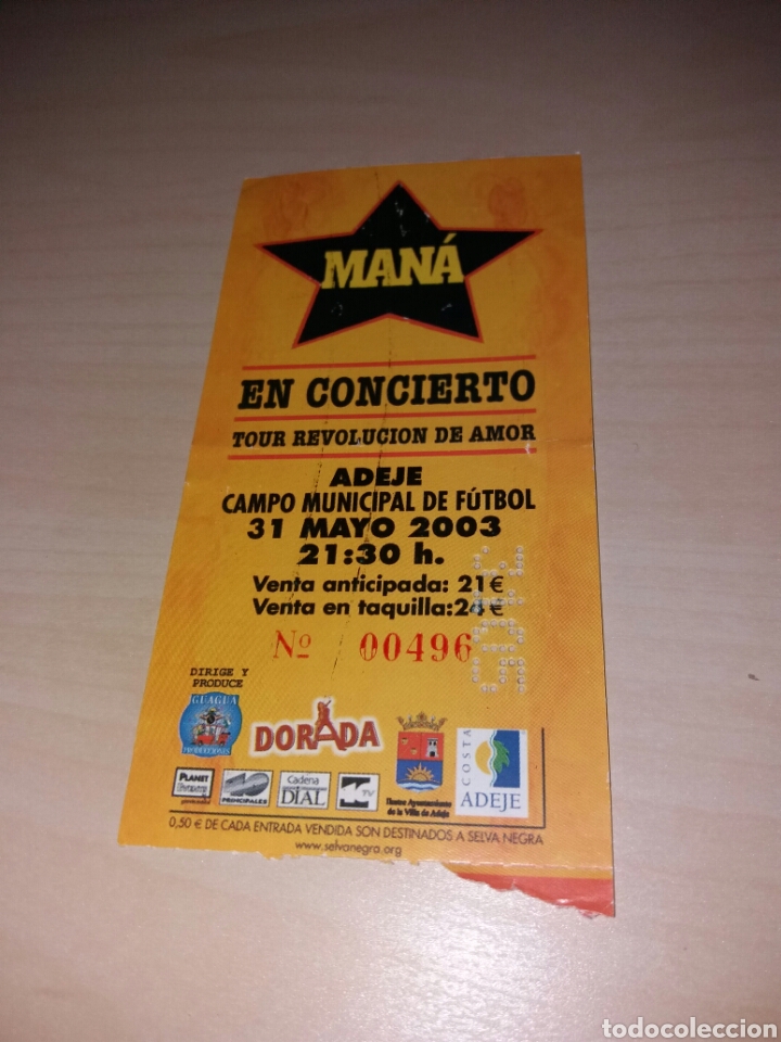 Entradas antiguas de conciertos: Antigua entrada MAN&Aacute; - Foto 1