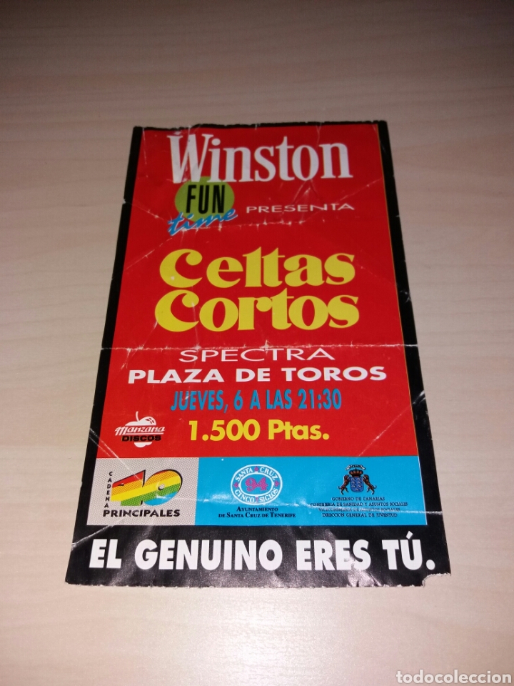 Entradas antiguas de conciertos: Antigua entrada CELTAS CORTOS - Foto 1