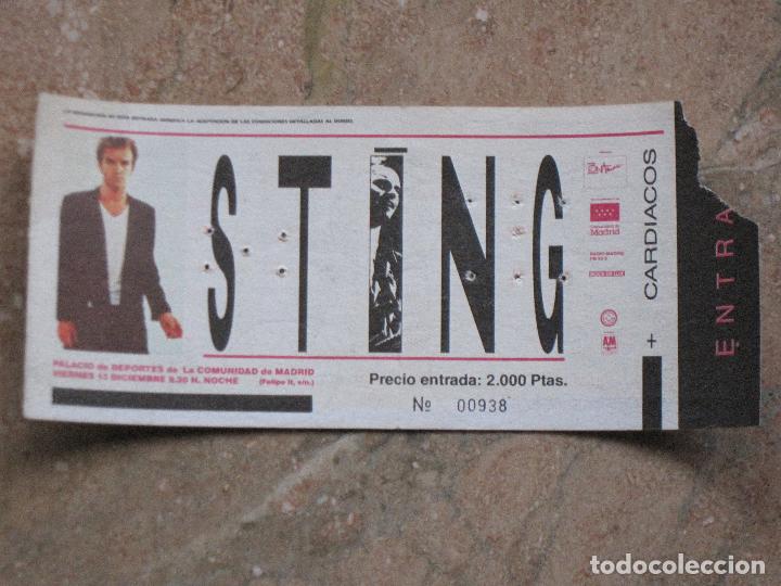 Entradas antiguas de conciertos: ENTRADA CONCIERTO DE STING - MADRID. - Foto 1