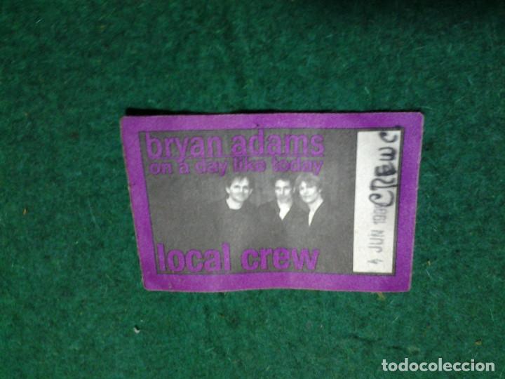 Entradas antiguas de conciertos: Pase Backstage acceso Bryan Adams (nylon) - Foto 1