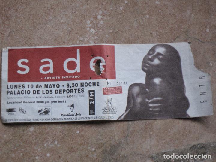 Entradas antiguas de conciertos: ENTRADA CONCIERTO : S A D E. EN MADRID. - Foto 1