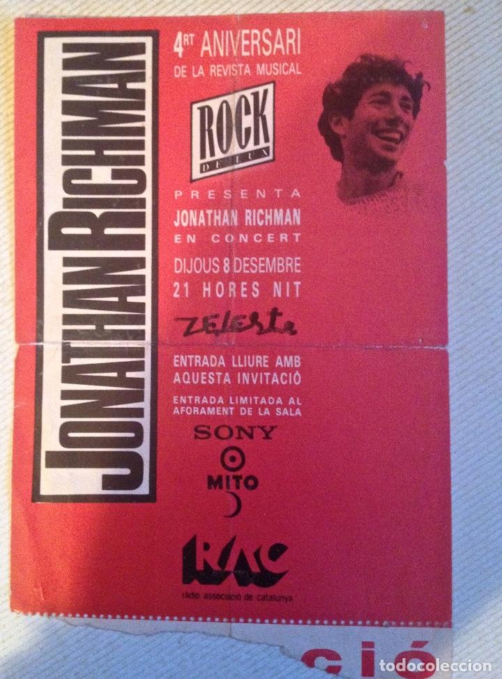 Entradas antiguas de conciertos: jonathan richman entrada bcn - Foto 1