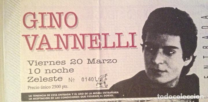 Entradas antiguas de conciertos: gino vanelli entrada bcn sin romper - Foto 1