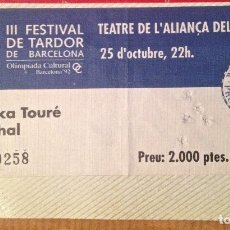 Biglietti di Concerti: TAJ MAHAL-ALI FARKA TOURÉ ENTRADA BCN