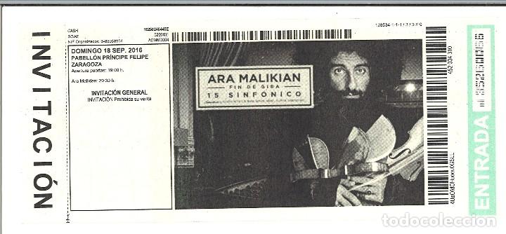 Entradas antiguas de conciertos: ARA MALIKIAN - ZARAGOZA - 2016 - Foto 1