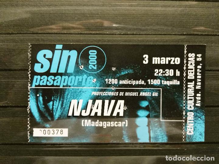Entradas antiguas de conciertos: ZARAGOZA.CC. DELICIAS. SIN PASAPORTE 2000. NJAVA (MADAGASCAR) - Foto 1