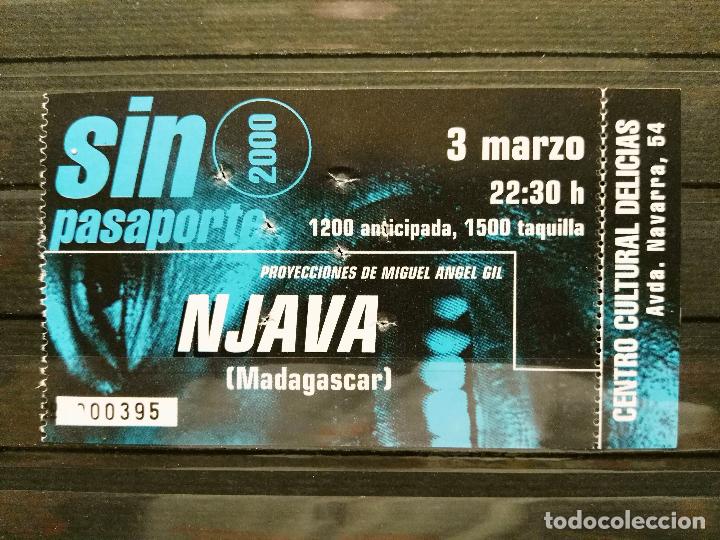 Entradas antiguas de conciertos: ZARAGOZA.CC. DELICIAS. SIN PASAPORTE 2000. NJAVA (MADAGASCAR. 03/03/2000 - Foto 1