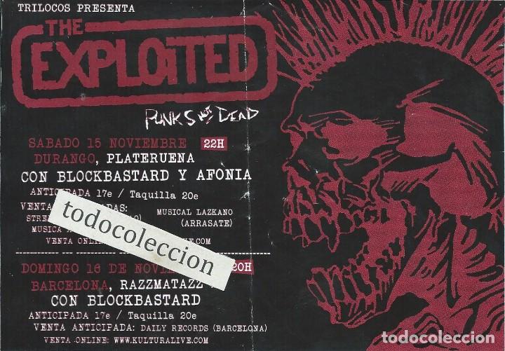 Entradas antiguas de conciertos: THE EXPLOITED, FLYER CONCIERTOS DURANGO Y BARCELONA 2008 - Foto 1