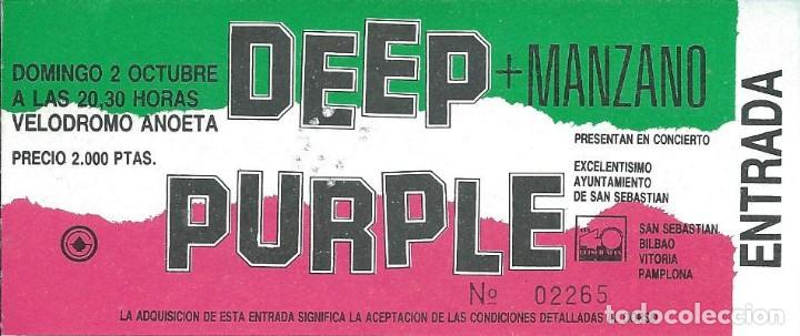 Entradas antiguas de conciertos: DEEP PURPLE, ANOETA 1990 - Foto 1