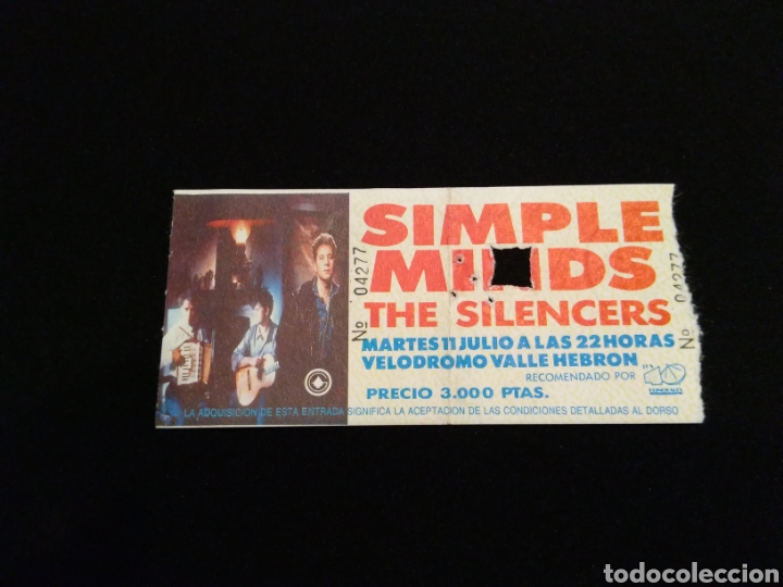 Entradas antiguas de conciertos: Entrada Simple Minds BCN 11/07/89 - Foto 1