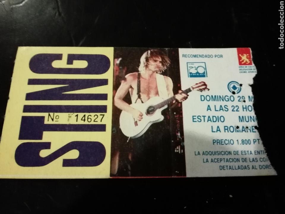 Entradas antiguas de conciertos: Entrada concierto sting Zaragoza la romareda - Foto 1