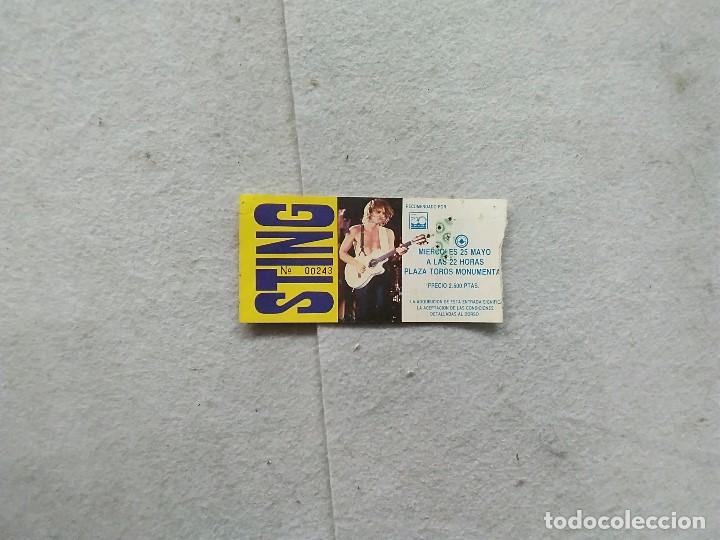 Entradas antiguas de conciertos: ENTRADA STING 25 DE MAYO PLAZA DE TOROS MONUMENTAL BARCELONA