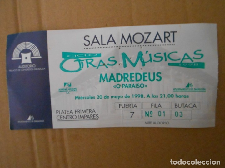 Entradas antiguas de conciertos: MADREDEUS - Foto 1