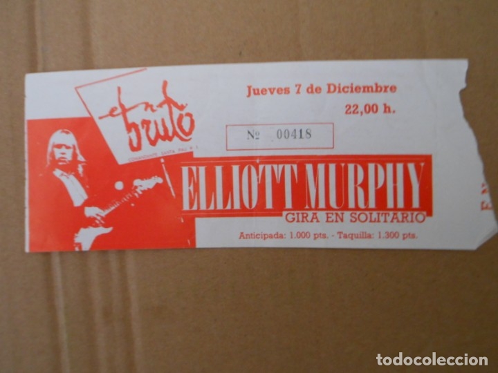 Entradas antiguas de conciertos: ELLIOTT MURPHY - Foto 1