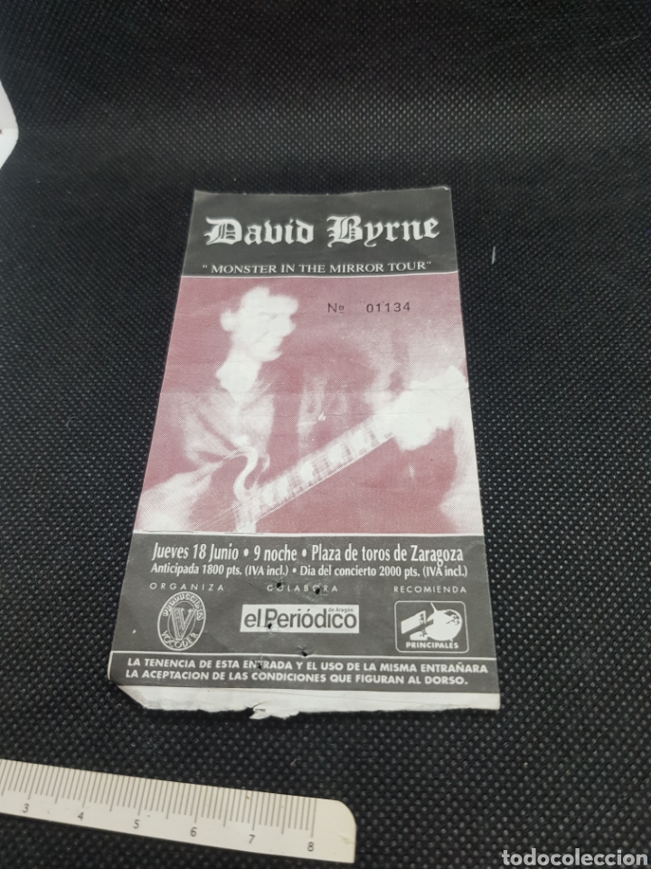 Entradas antiguas de conciertos: Entrada de concierto David Byrne - Foto 1