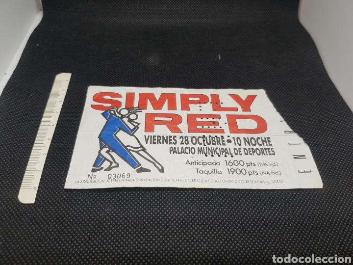 Entradas antiguas de conciertos: Entrada concierto Simply Red - Foto 1
