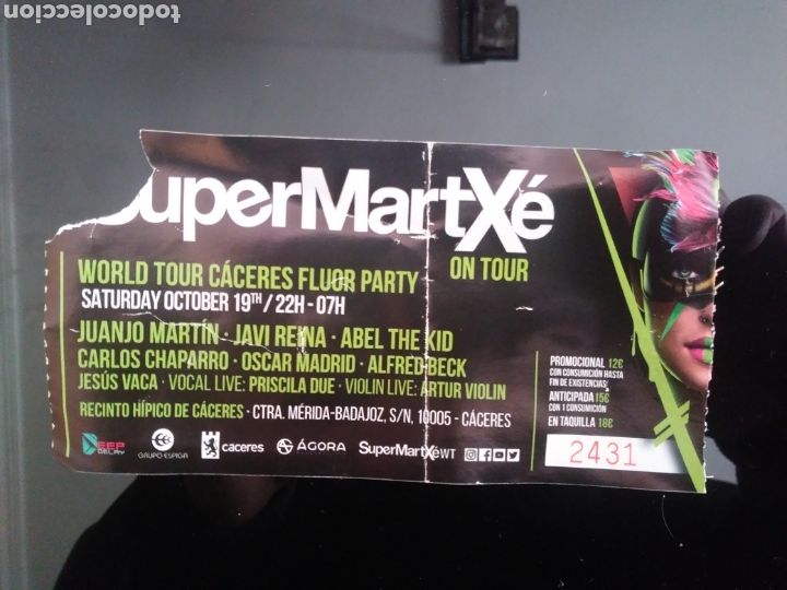 Entradas antiguas de conciertos: Entrada espect&aacute;culo conciertos SUPERMARTX&Eacute; - Foto 1