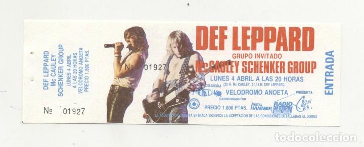 Entradas Antiguas de Conciertos: Def Leppard Mc Cauley Schenker Group San Sebasti&aacute;n 1988 Entrada de concierto NUEVA