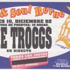 Entradas Antiguas de Conciertos: THE TROGGS - ENTRADA - MADRID SALA AQUALUNG - 1992 #