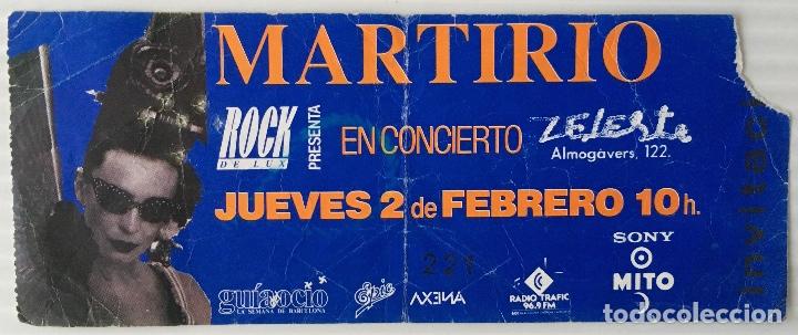 Entradas antiguas de conciertos: ENTRADA MARTIRIO. ZELESTE. BARCELONA. - Foto 1