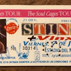 Entradas Antiguas de Conciertos: STING + VINX. ENTRADA COMPLETA CONCIERTO ESTADIO MOLINÓN (GIJÓN), 1991. THE SOUL CAGES TOUR. Lote 195792458