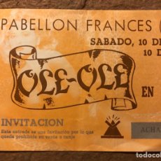 Entradas Antiguas de Conciertos: OLE OLE. ENTRADA CONCIERTO EN PABELLÓN FRANCÉS DE LA EXPO DE SEVILLA 1992.