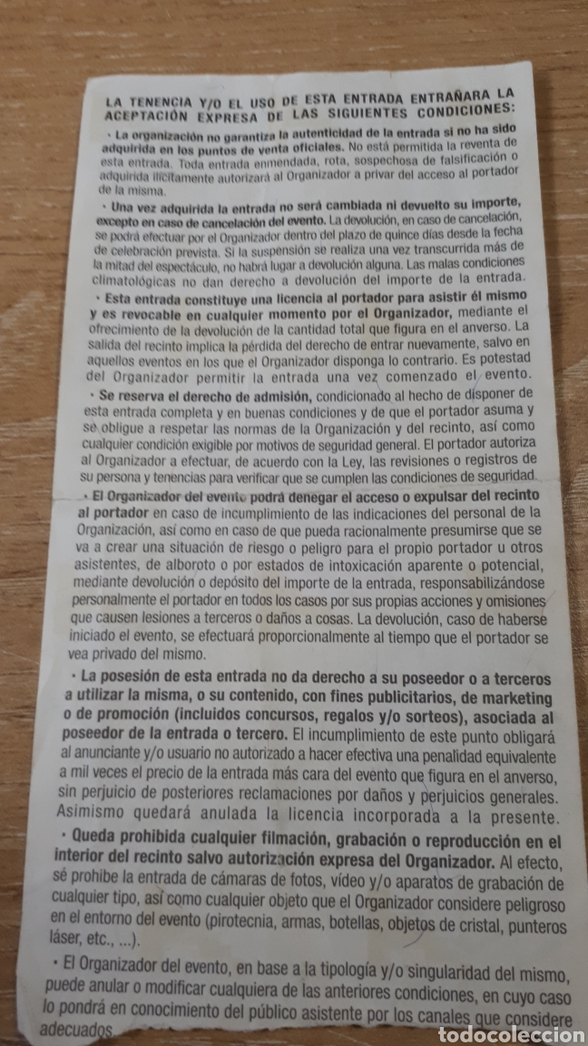 Entradas antiguas de conciertos: ENTRADA BRUCE SPRINGSTEEN USADA CONCIERTO MADRID - Foto 2