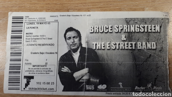 Entradas antiguas de conciertos: ENTRADA BRUCE SPRINGSTEEN USADA CONCIERTO MADRID - Foto 1