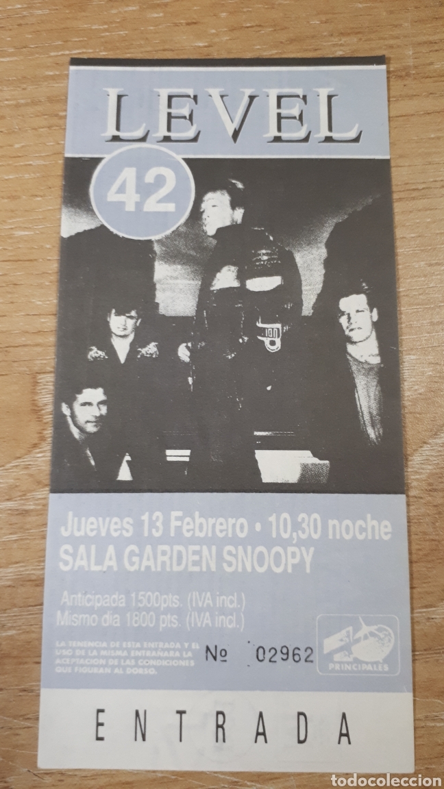 Entradas antiguas de conciertos: ENTRADA CONCIERTO DE LEVEL 42 - Foto 1