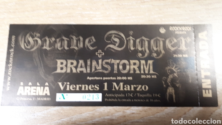 Entradas antiguas de conciertos: ENTRADA CONCIERTO DE GRAVE DIGGER - Foto 1