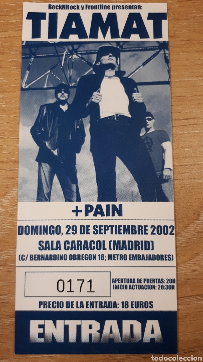 Entradas antiguas de conciertos: ENTRADA CONCIERTO DE TIAMAT - Foto 1