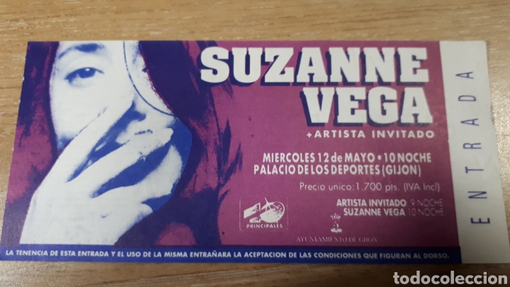 Entradas antiguas de conciertos: ENTRADA CONCIERTO DE SUZANNE VEGA - Foto 1