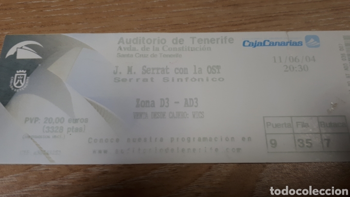 Entradas antiguas de conciertos: ENTRADA CONCIERTO DE SERRAT - Foto 1