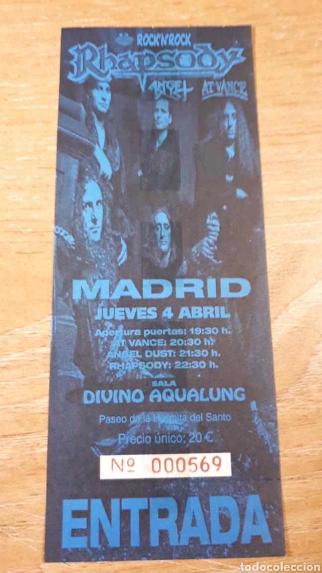 Entradas antiguas de conciertos: ENTRADA CONCIERTO DE RHAPSODY - Foto 1