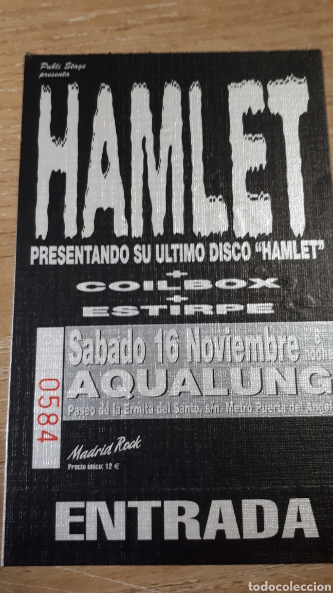 Entradas antiguas de conciertos: ENTRADA CONCIERTO DE HAMLET - Foto 1