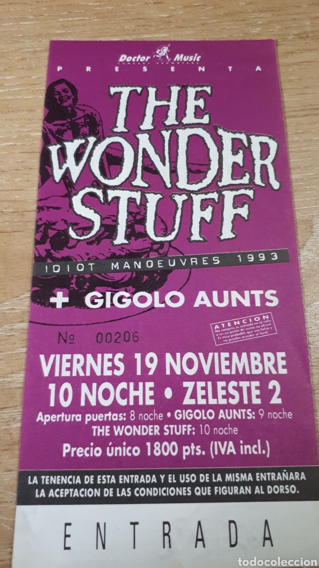 Entradas antiguas de conciertos: ENTRADA CONCIERTO DE THE WONDER STUFF - Foto 1