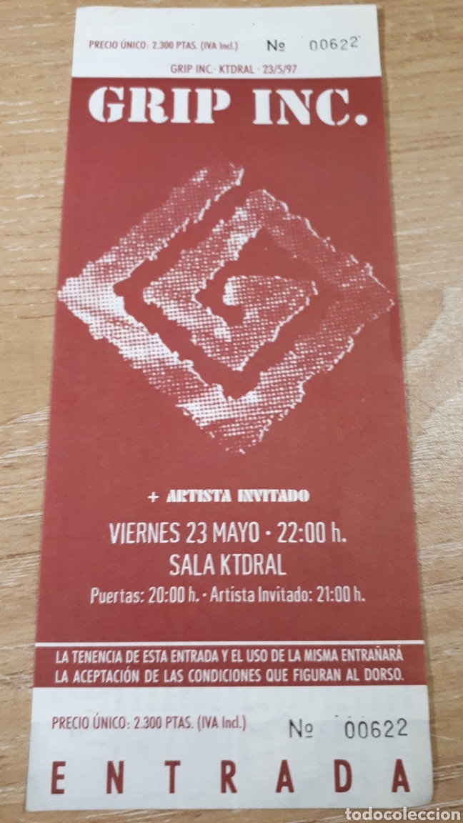 Entradas antiguas de conciertos: ENTRADA CONCIERTO DE GRIP INC. - Foto 1
