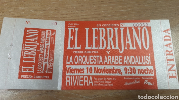 Entradas antiguas de conciertos: ENTRADA CONCIERTO DE EL LEBRIJANO - Foto 1