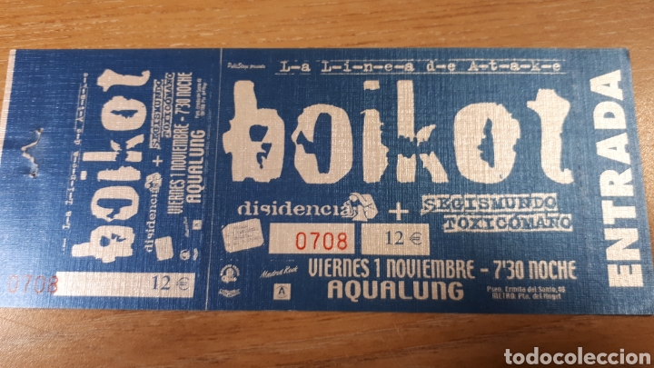 Entradas antiguas de conciertos: ENTRADA CONCIERTO DE BOIKOT - Foto 1