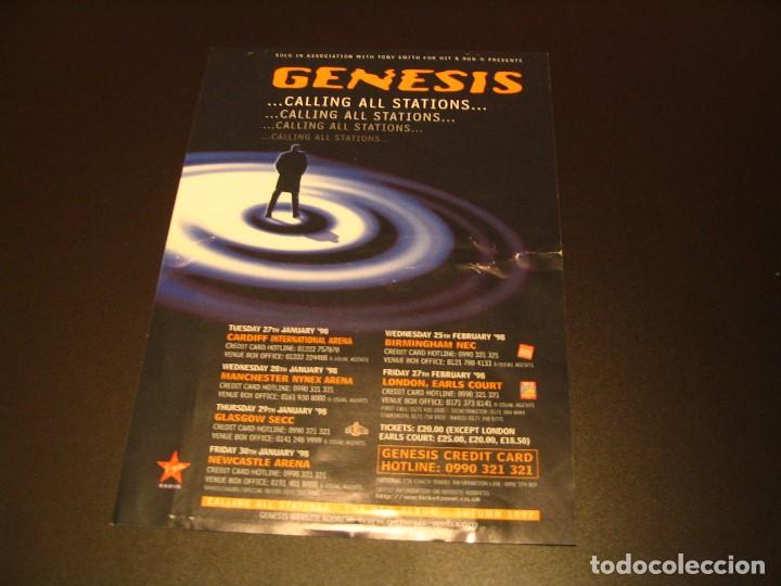 Entradas antiguas de conciertos: GENESIS FLYER CALLING ALL STATIONS TOUR 1998 - Foto 1