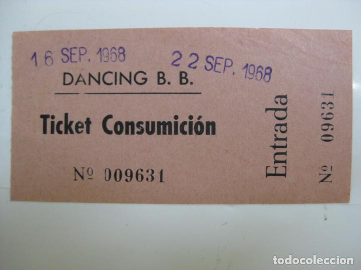 Entradas antiguas de conciertos: ENTRADA DISCOTECA? DANCING B.B. - A&Ntilde;O 1968 - Foto 1