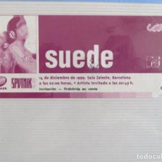 Entradas Antiguas de Conciertos: SUEDE : TICKET ORIGINAL !!!!!! (BARCELONA 1999). Lote 208504200
