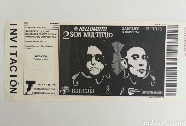 Entradas antiguas de conciertos: ENTRADA CONCIERTO HELLOMOTO 2 SON MULTITUD - Foto 1