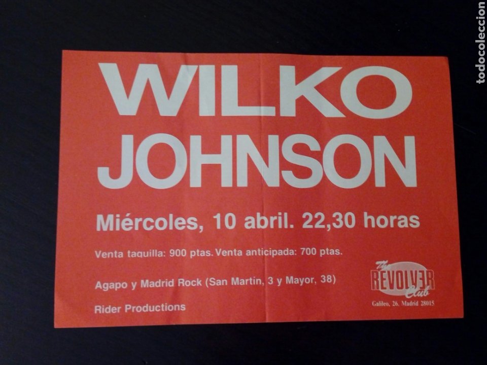 flyer - wilco johnson - sala the revolver club, - Buy Concert tickets on  todocoleccion